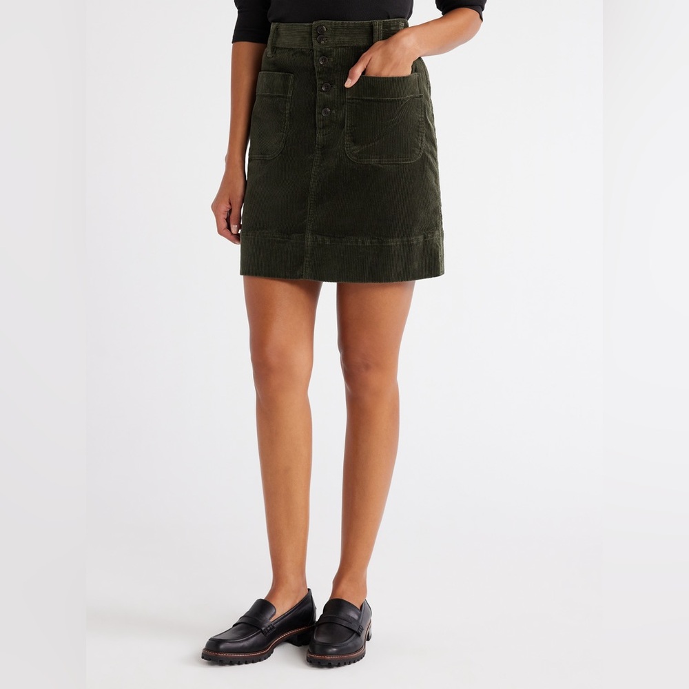 Free Assembly Olive Green corduroy skirt